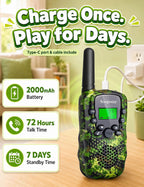 Rechargeable Walkie Talkies para Kids, Outdoor Toys Games para Kids Age 4-12