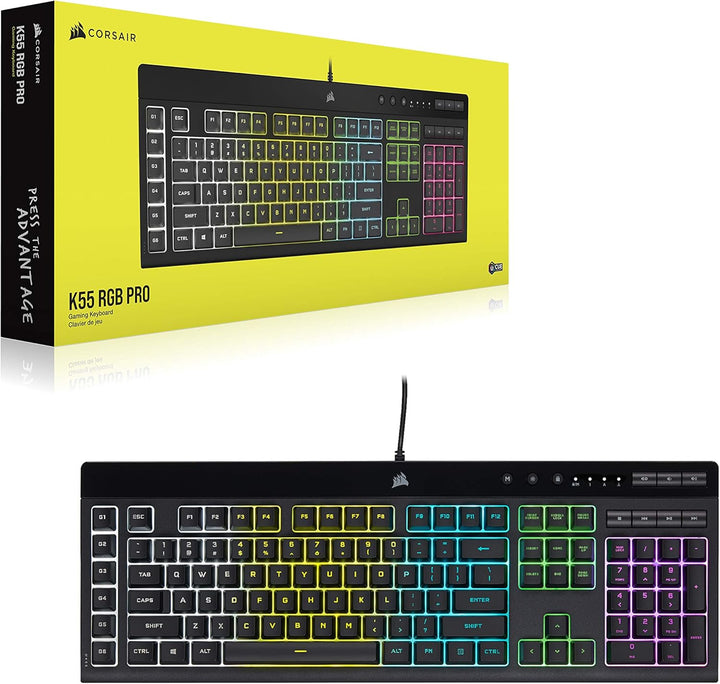 Corsair K55 RGB PRO Teclado de membrana para juegos con cable \u201...