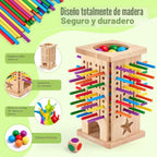 Montessori - Juegos de mesa de madera, 42 palos coloridos juguetes de aprendizaje de matemáticas para niños de 3, 4, 5, 6 años, juegos de mesa para niños de 4 a 6 años, juguete de habilidades motoras finas, juego de viaje familiar, regalos para niños y