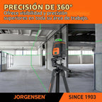 JORGENSEN Nivel láser de 360° con trípode, nivel láser recargable de 100 pies