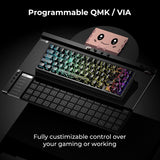 HITIME XVX M67 - Teclado inalámbrico al 60% por ciento, QMK\/VIA Bl...