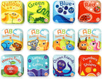 Juego de 12 libros de baño Super Bath (frutas, amigos del océano, ABC, libros de números; libros de baño de reconocimiento de color, incluyendo temas de color amarillo, verde, rojo y azul, libros de