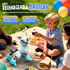Juguetes de Perro Robot para Niños, Perro Robot de Control Remoto, Control de Voz y Tacto, Juguete Interactivo Programable de Cachorro Robótico, Canta, Baila, Mascota Robótica Recargable para