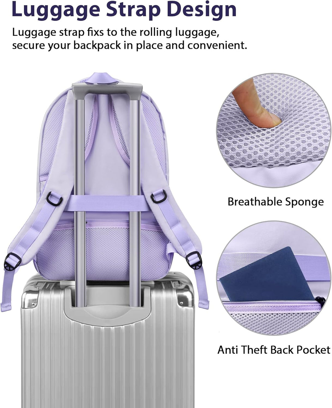MATEIN - Mochila extra grande para portátil para mujeres, 50 L, de...