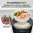 Hamilton Beach Olla arrocera y vaporera de alimentos, 30 tazas cocidas, 15