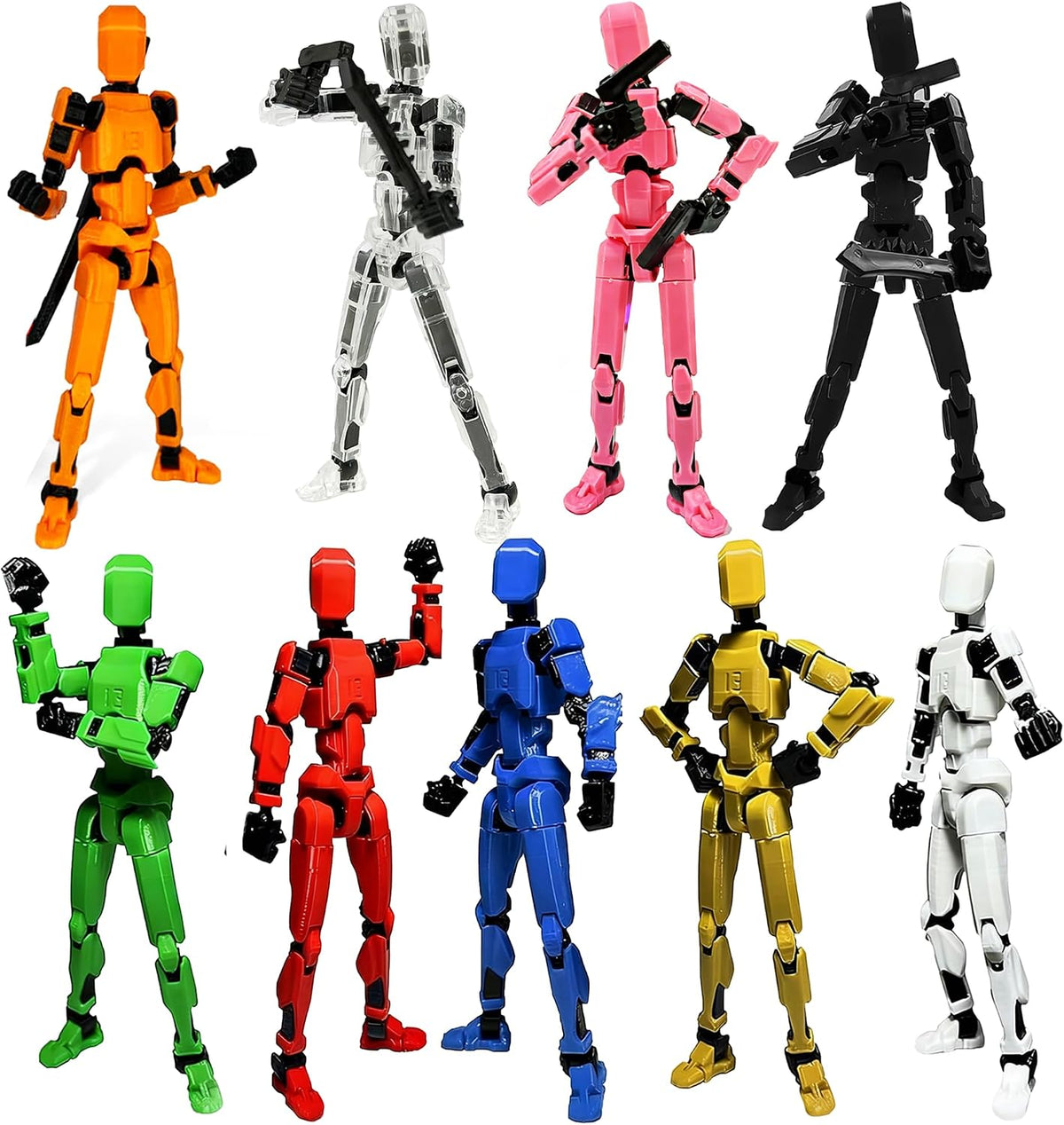 Juego de figuras de acción T13, multiarticulado 3D impreso simulado robot 13 figura de acción