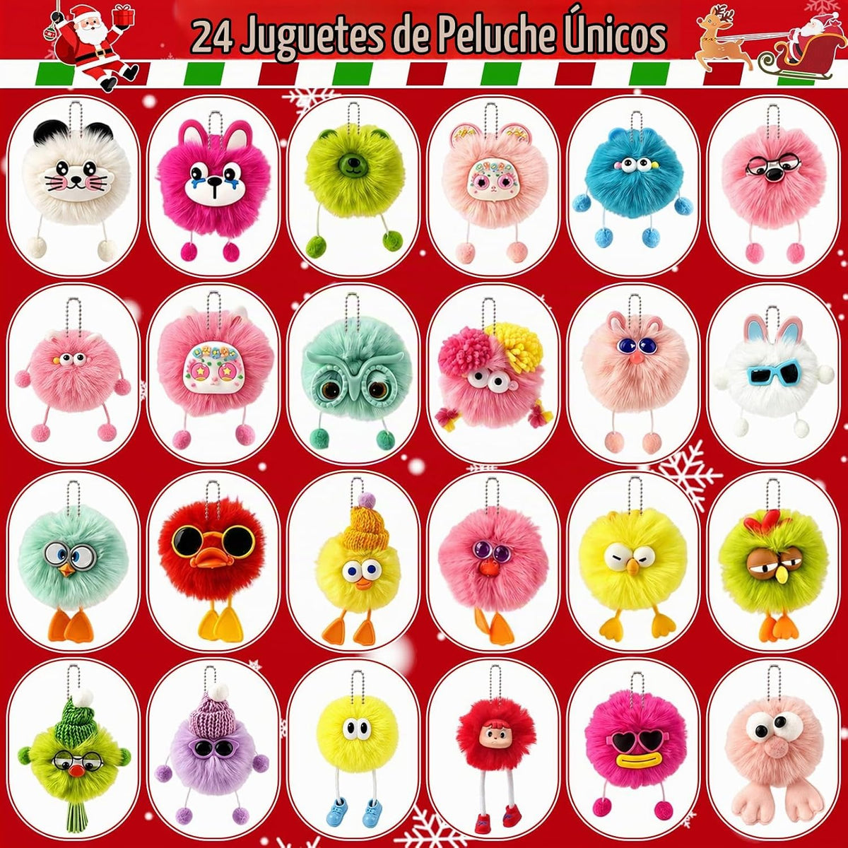 Llavero de peluche Calendario de Adviento 2026 - Cuenta regresiva de