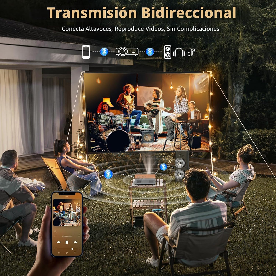 [Enfoque Eléctrico \/ Alto Brillo] Proyector con WiFi y Bluetooth,...