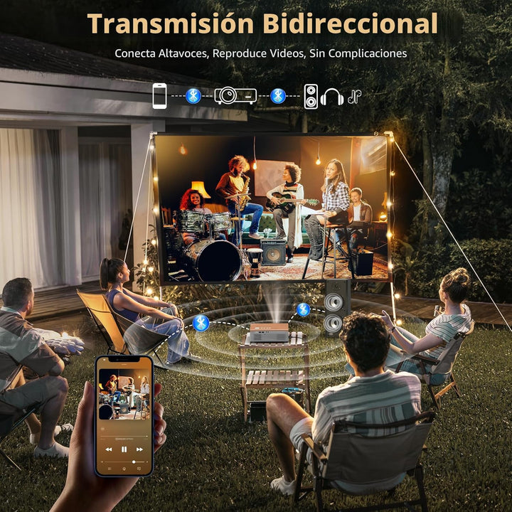 [Enfoque Eléctrico \/ Alto Brillo] Proyector con WiFi y Bluetooth,...