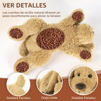 Animales de peluche con peso de perro de 24 pulgadas | 4.5 libras para niños y adultos, funda lavable a máquina, animal de peluche apto para microondas sin perfume, peluches con peso calentables y