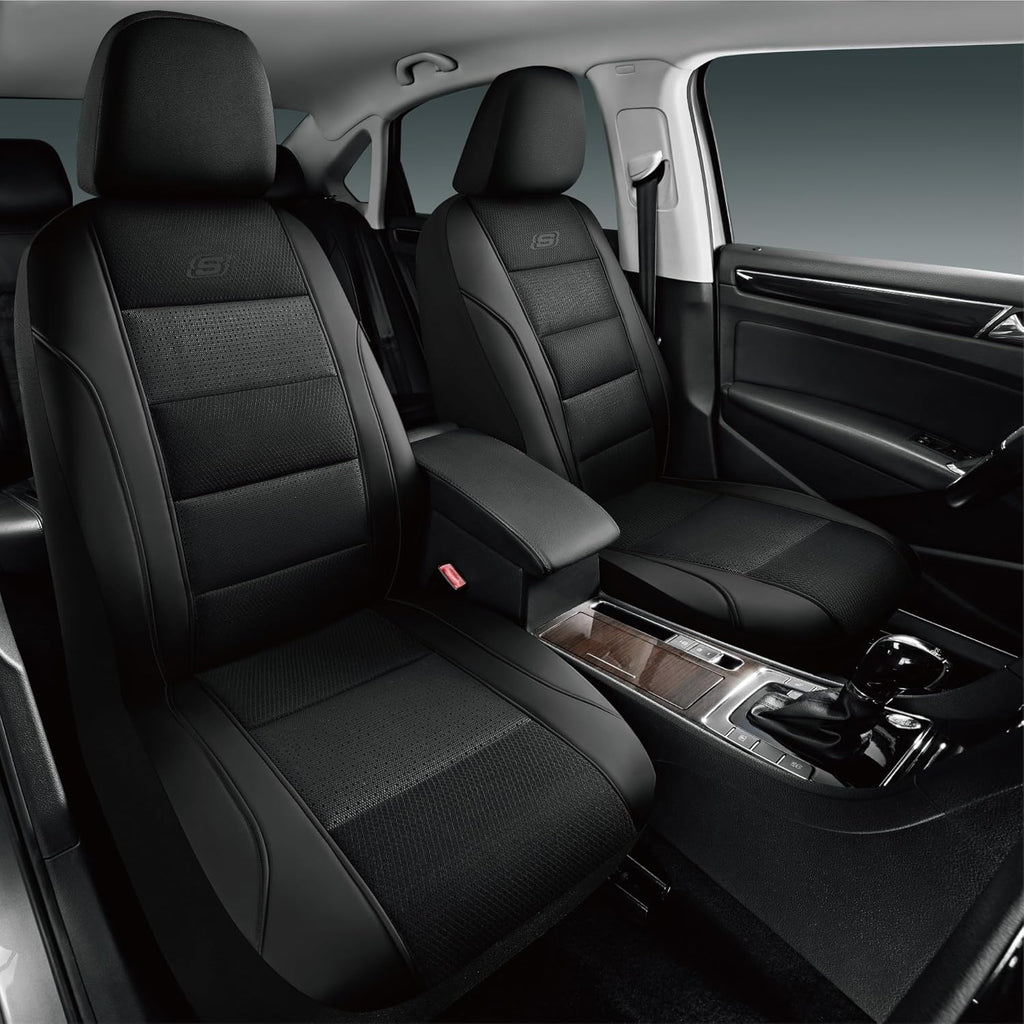Skechers Fundas de asiento de automóvil de espuma viscoelástica refrigeradas por aire, compatibles con bolsas de aire, ajuste universal para la mayoría de automóviles, SUV, camionetas y camiones