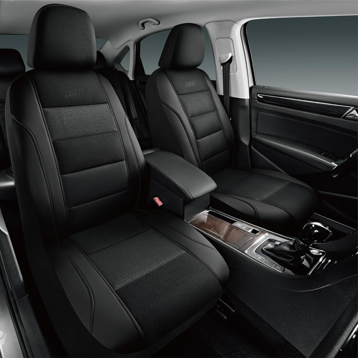 Skechers Fundas de asiento de automóvil de espuma viscoelástica refrigeradas por aire, compatibles con bolsas de aire, ajuste universal para la mayoría de automóviles, SUV, camionetas y camiones