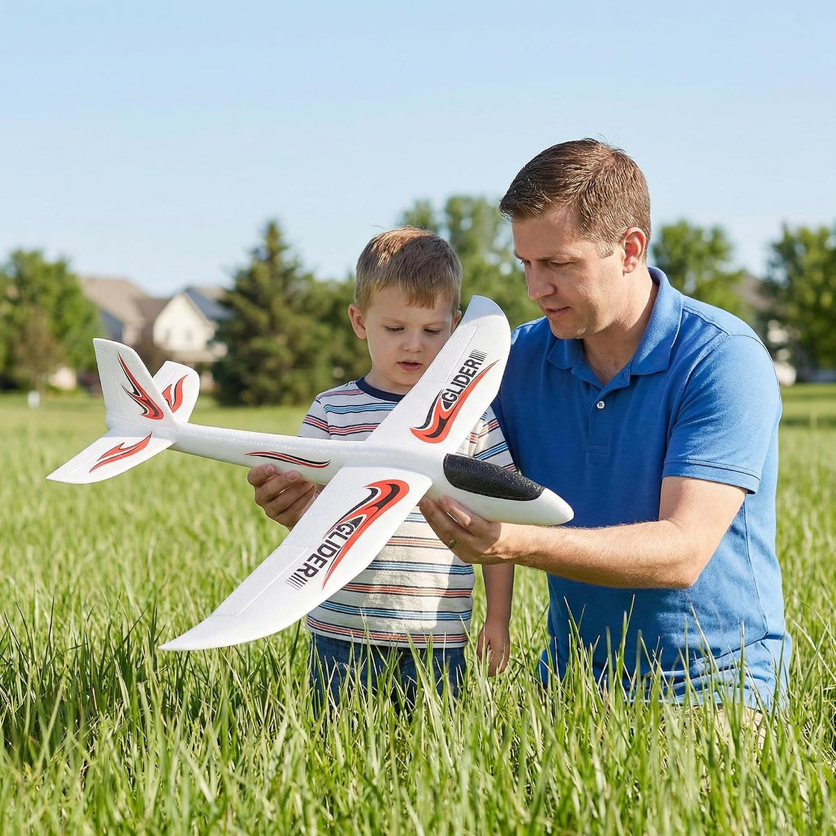 Aviones Planeadores de Espuma TOYANDONA, Avión Grande de 39 Pulgadas para Lanzamiento a Mano, Aviones Voladores de 2 Modos de Vuelo Juguete de Espuma de Poliestireno para Niños, Favoritos de Fiesta de Cumpleaños, Juegos al Aire Libre y en el Jardín