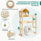 Torre para gatos de 60 pulgadas para caja de arena automática