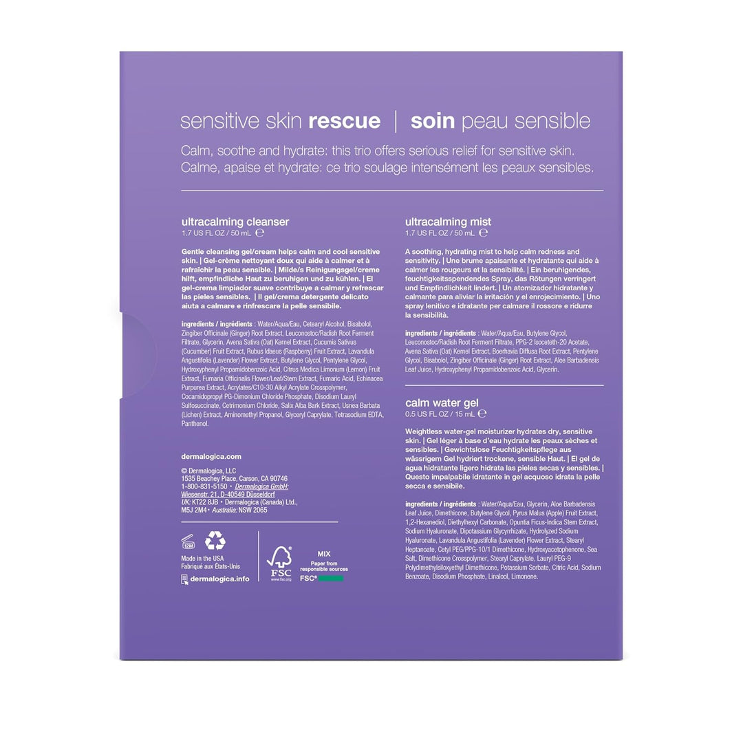 Dermalogica Kit de rescate de piel sensible, el juego contiene: lav...