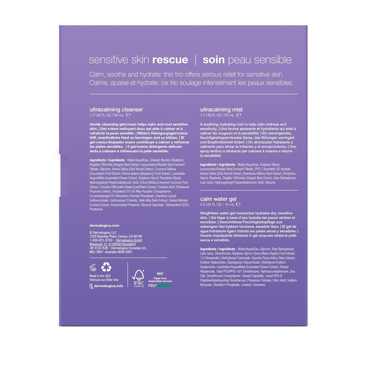 Dermalogica Kit de rescate de piel sensible, el juego contiene: lav...