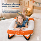 Almohada de cuerpo en forma de zorro para niños - Almohada larga de felpa suave en forma de U de 47" para niños, para dormir, leer, comodidad para ADHD y necesidades especiales, ansiedad