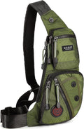 NICGID Bolso bandolera en el pecho, mochila de hombro, bolsa cruzada, mochila casual para hombres y mujeres, Verde militar, Viajes