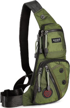 NICGID Bolso bandolera en el pecho, mochila de hombro, bolsa cruzada, mochila casual para hombres y mujeres, Verde militar, Viajes