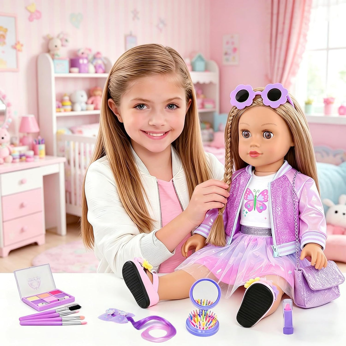 Ropa y accesorios de maquillaje para muñecas americanas de