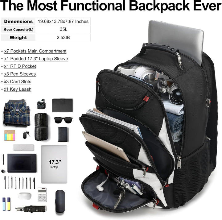 Mochila para laptop Boavan para hombre (Negro, 15.6 pulgadas), Negr...