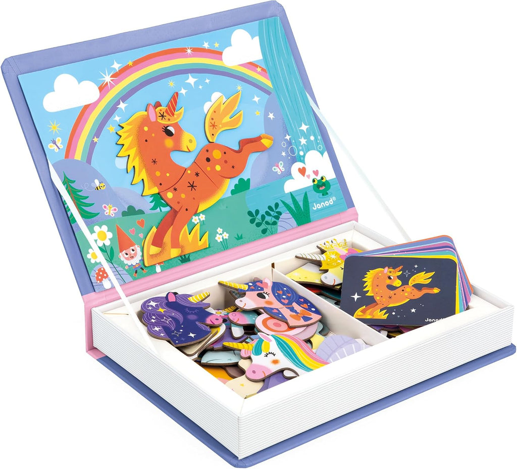 Janod - Magnéti'Book Unicornios - Juego educativo magnético 44 imanes + 10