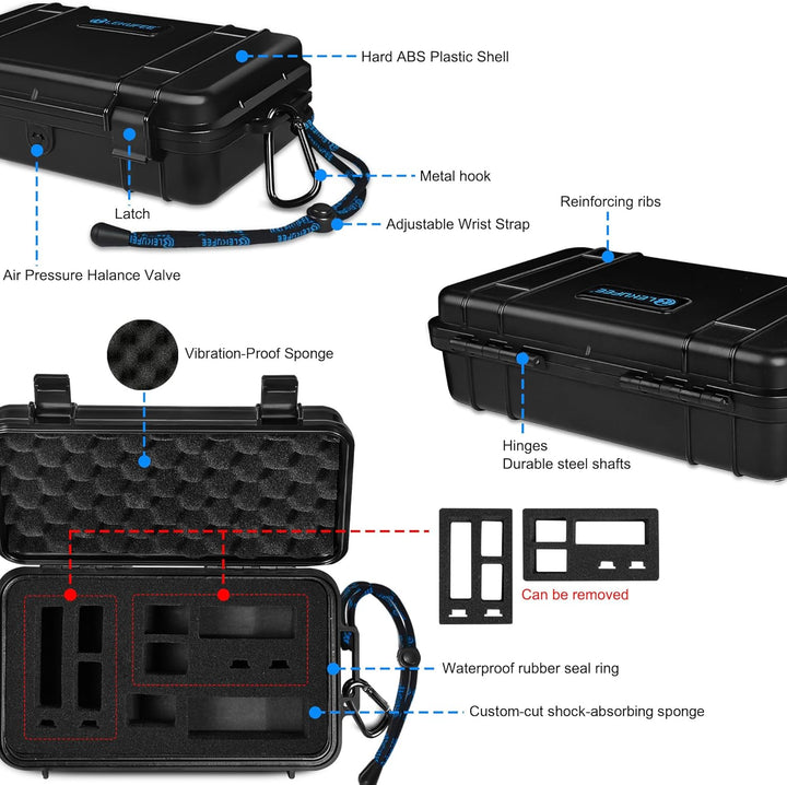 Lekufee Estuche rígido impermeable de viaje para DJI Mic 3, Mic 2,...