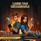 VATOS - Set de pistola láser recargable de 2 jugadores - 2.4GHz de datos totalmente sincronizados 2 pistolas y 2 chalecos con sensores - Geniales juguetes de cumpleaños y ideas de pistolas láser para