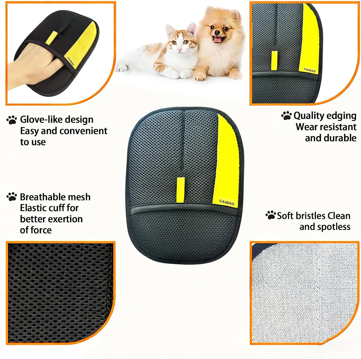 Guantes electrostáticos para depilación de mascotas