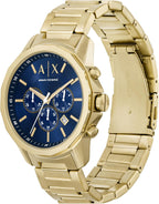 A|X Armani Exchange Reloj de vestir cronógrafo para hombre con correa de acero inoxidable, silicona o cuero