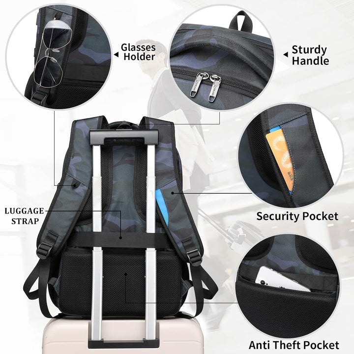 DUSLANG Mochila para portátil de 17 pulgadas para viajes, resistent...