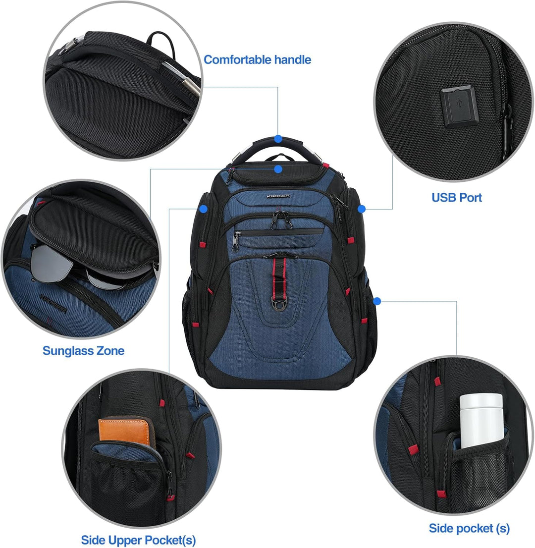 KROSER Friendly Mochila de viaje para laptop de 17.3 pulgadas, XXXL...