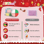 Arcilla de secado al aire para niños, kit de arcilla mágica para modelar y manualidades de Navidad, regalo