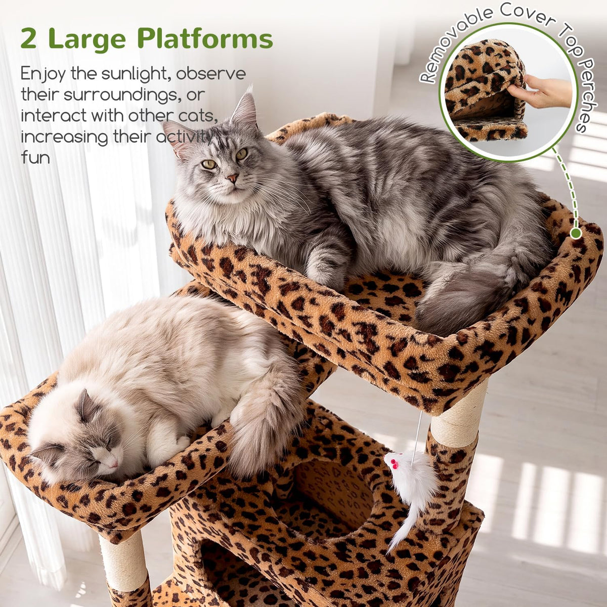 Globlazer Torre alta para gatos de varios niveles resistente de 83 pulgadas