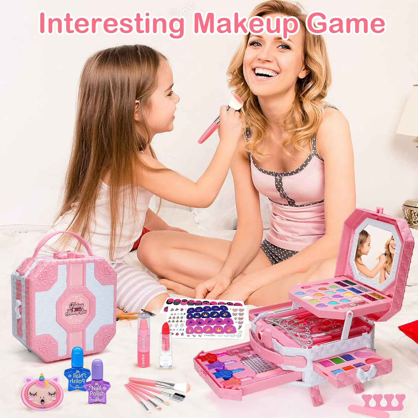 Juegos de maquillaje para niñas de 5 a 8 años, kit de maquillaje de...