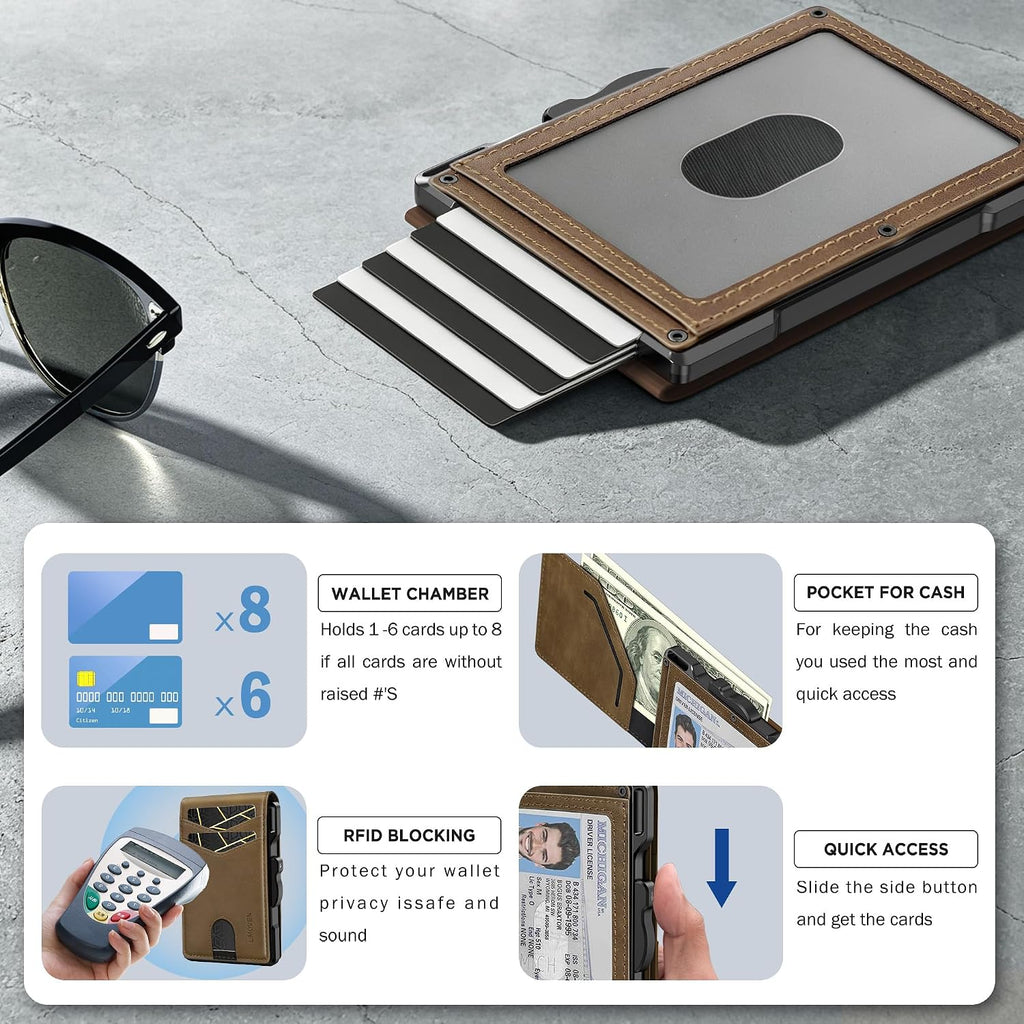 Billetera para hombre minimalista con bloqueo RFID y ranura para tarjetas