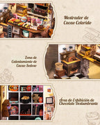 Rolife Kit de Casa en Miniatura DIY Henry's Chocolate Shop, Casa Pequeña Book Nook para Decoración de Estantería, Kit de Construcción de Modelos Rompecaabezas 3D para Adolescentes, Regalos de