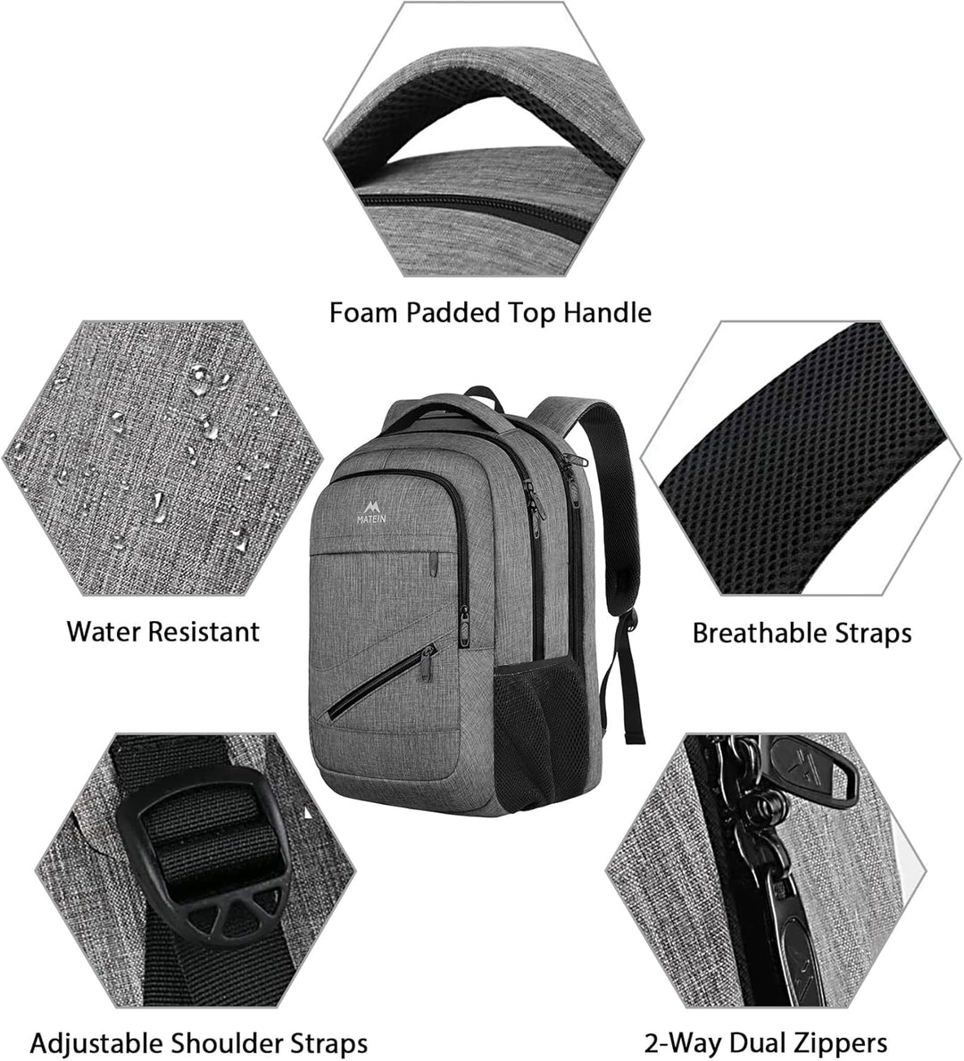 MATEIN Mochila para Laptop Extragrande de 18 Pulgadas, Mochila de V...