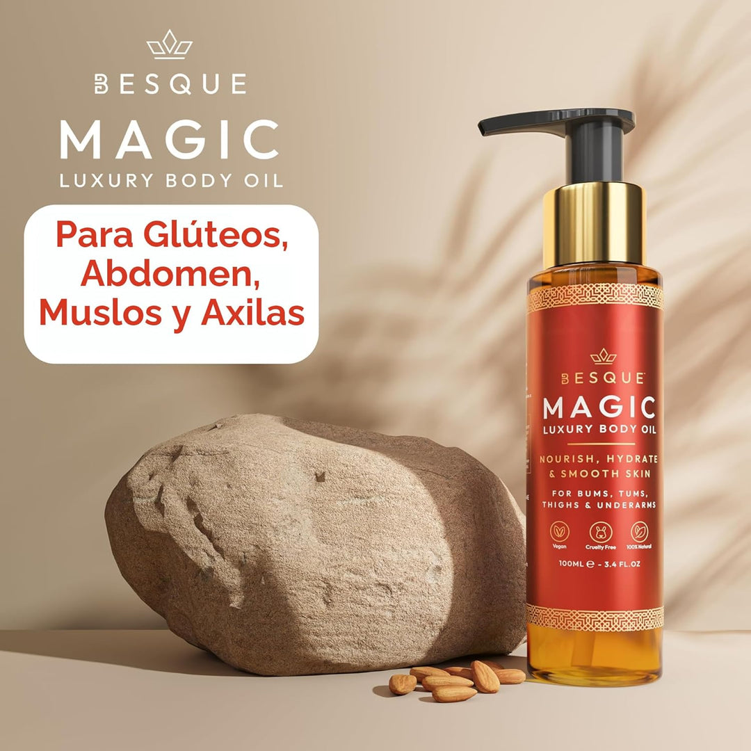 Besque Aceite corporal mágico, 3.38 onzas líquidas, aceite corporal...
