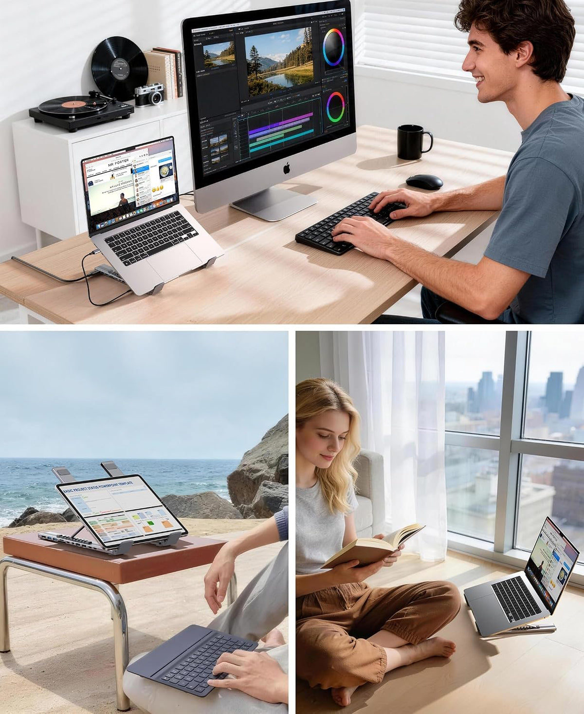 Soporte de estación de acoplamiento para laptop, soporte para table...