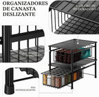 Simple Houseware - Cajón apilable, color negro