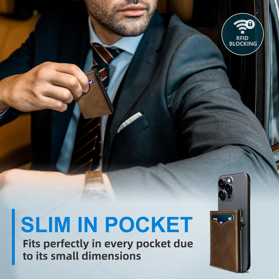 Cartera miyozi para hombre, con bolsillo para billetes, 2 ventanas...