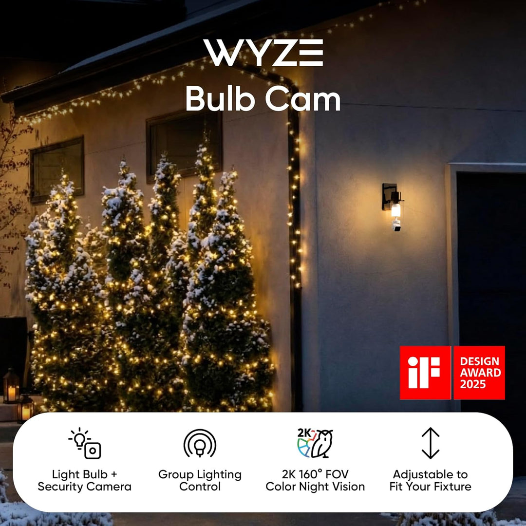 WYZE Cámara de Seguridad Bulb Cam, Cámara de Bombilla para Exterior...