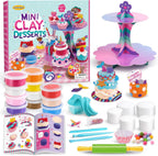 Drama Planet Mini kit de arcilla de postre para niños, haz y exhibe