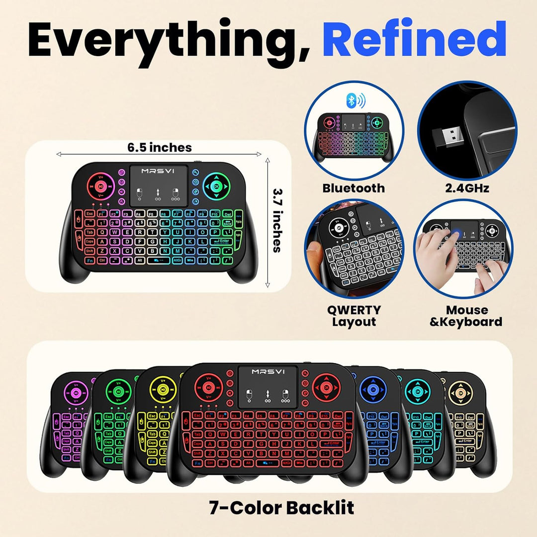 MRSVI Mini teclado con panel táctil de 24 GHz y modo dual