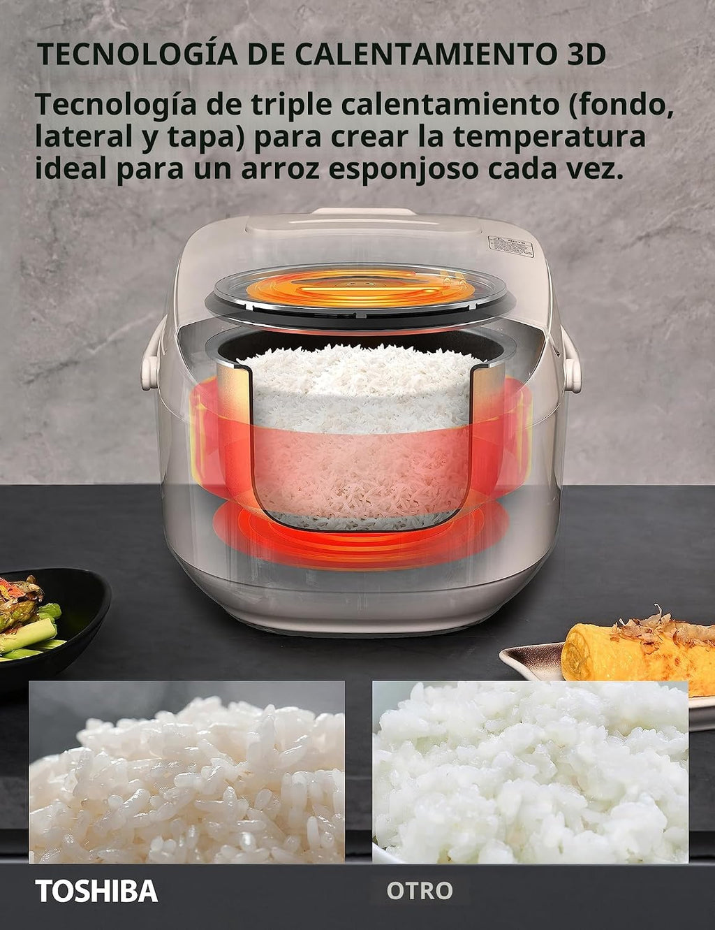 Toshiba Arrocera de 6 tazas sin cocer – Olla de arroz japonesa con tecnología Fuzzy Logic, 7 funciones de cocción, pantalla digital, 2 temporizadores de retardo y mantenimiento automático del calor
