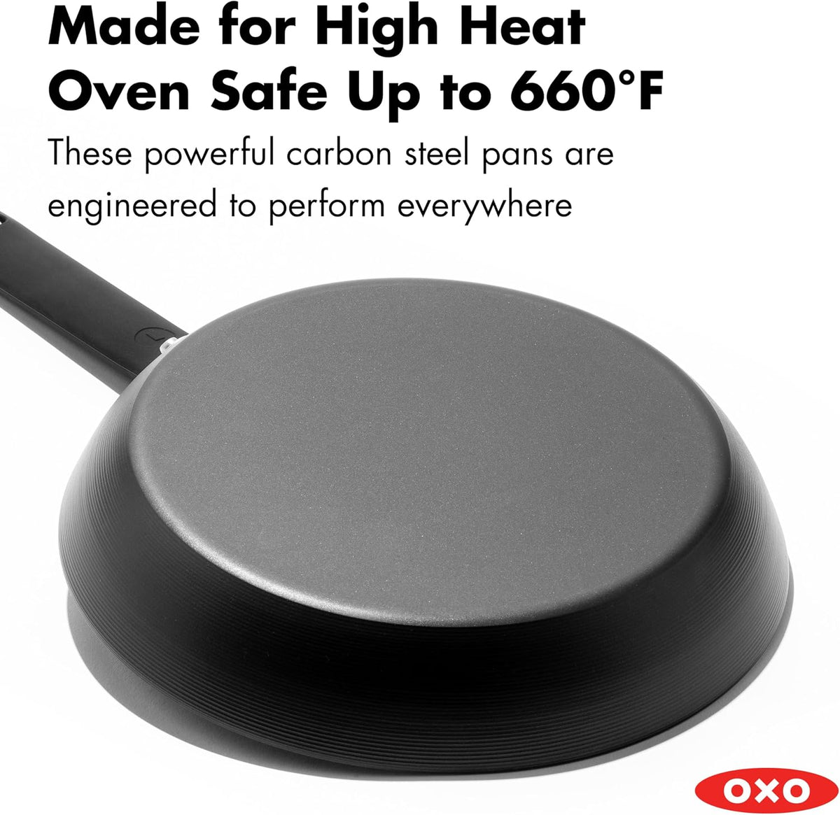 OXO Sartén de acero al carbono de obsidiana de 10 pulgadas, sartén