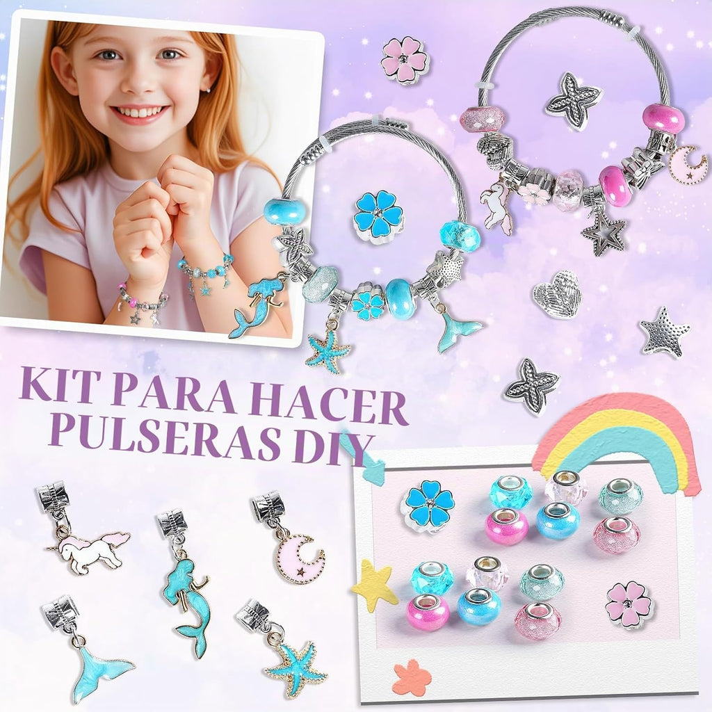 FUNSENLY Kit de 2000 piezas de abalorios para hacer pulseras para niñas, kit de fabricación de joyas para niñas de 4-6, 8-12, artes y manualidades, juguetes para niñas de 4 a 8 y 8 a 12 años