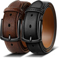 BULLIANT Cinturón para hombre, 2 unidades, cinturón de cuero, 7 agu...