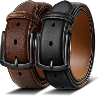 BULLIANT Cinturón para hombre, 2 unidades, cinturón de cuero, 7 agu...